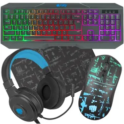 Klawiatura podświetlana graczy   słuchawki   myszka   mata - FURY THUNDERSTREAK 3.0