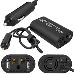 Kompaktowa przetwornica samochodowa napięcia 12V/230V 150W LTC   2xUSB 2.4A