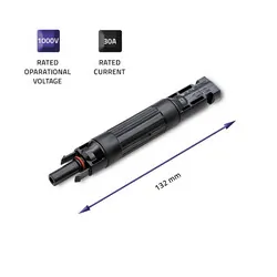 Konektor solarny z bezpiecznikiem Qoltec 1000V 30A złącze MC4