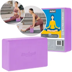 Kostka klocek do jogi z pianki EVA 120g REBEL ACTIVE - kolor fioletowy