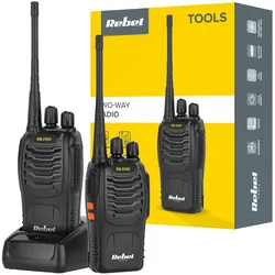 Krótkofalówka radiotelefon ręczny PMR Rebel RB-100 zestaw 2 szt