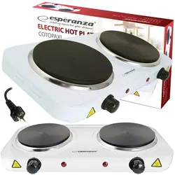 Kuchenka elektryczna dwupalnikowa Esperanza COTOPAXI - biała