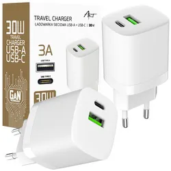 Ładowarka sieciowa ART GaN 30W USB-C PD   USB QC