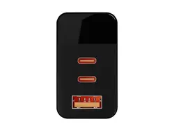 Ładowarka sieciowa GAN LCD gniazdo USB   2xUSB-C PD 65W watomierz - czarna