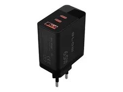 Ładowarka sieciowa GAN LCD gniazdo USB   2xUSB-C PD 65W watomierz - czarna