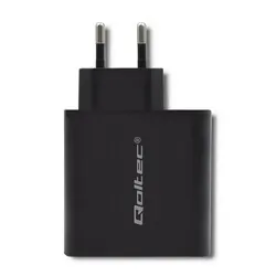 Ładowarka sieciowa Qoltec 63W 5-20V 1.5-3A USB QC 3.0   USB-C PD - czarna