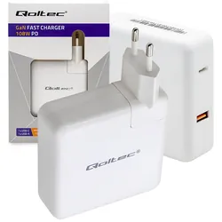 Ładowarka sieciowa Qoltec GaN FAST 108W 5-20V 3- 4.7A USB   USB-C PD - biała