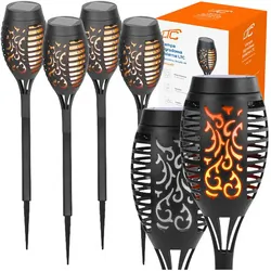 Lampa ogrodowa solarna pochodnia LED LTC zestaw 4 szt