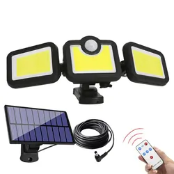 Lampa ścienna solarna regulowana LED LTC 20W z czujnikiem ruchu i zmierzchu + pilot