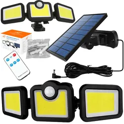 Lampa ścienna solarna regulowana LED LTC 20W z czujnikiem ruchu i zmierzchu   pilot
