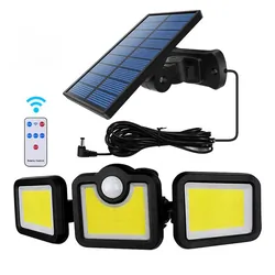 Lampa ścienna solarna regulowana LED LTC 20W z czujnikiem ruchu i zmierzchu + pilot