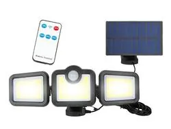 Lampa ścienna solarna regulowana LED LTC 20W z czujnikiem ruchu i zmierzchu + pilot
