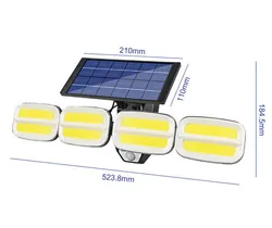 Lampa ścienna solarna regulowana LED LTC 40W z czujnikiem ruchu i zmierzchu