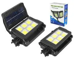 Lampa ścienna solarna regulowana LED W786-6 18xCOB 600W z czujnikiem ruchu i zmierzchu + pilot