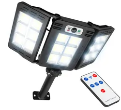 Lampa ścienna solarna regulowana LED W786-6 18xCOB 600W z czujnikiem ruchu i zmierzchu   pilot