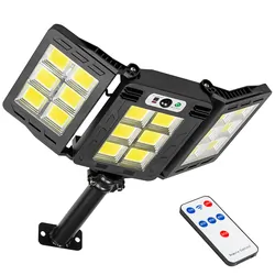 Lampa ścienna solarna regulowana LED W786-6 18xCOB 600W z czujnikiem ruchu i zmierzchu + pilot