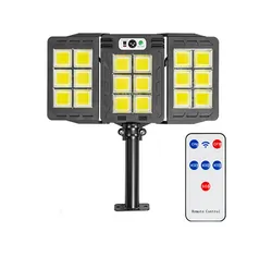 Lampa ścienna solarna regulowana LED W786-6 18xCOB 600W z czujnikiem ruchu i zmierzchu + pilot