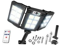 Lampa ścienna solarna regulowana LED W786-6 18xCOB 600W z czujnikiem ruchu i zmierzchu + pilot