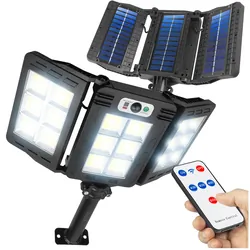 Lampa ścienna solarna regulowana LED W786-6 18xCOB 600W z czujnikiem ruchu i zmierzchu   pilot