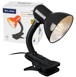 Lampka biurkowa E27 BLOW LB-08 z klipsem czarna