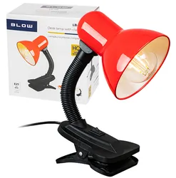 Lampka biurkowa E27 BLOW LB-08 z klipsem czerwona