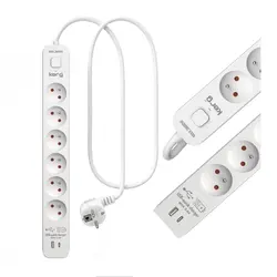 Listwa przedłużacz z wyłącznikiem 6-gniazd 1,5m USB-A USB-C 16A