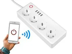 Listwa przedłużacz Smart Home LTC zdalnie sterowana WiFi 1.8m 4x SCHUKO 16A   4x USB 3.1A biała