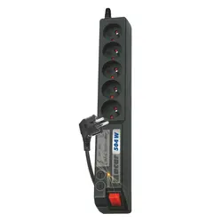 Listwa zasilająca ACAR 504W 5m 5X 230V PL czarna