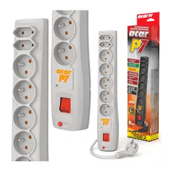 Listwa zasilająca ACAR P7 1.5m 7X 230V PL szara