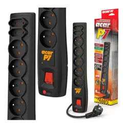 Listwa zasilająca ACAR P7 3m 7X 230V PL czarna