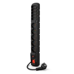 Listwa zasilająca ACAR S10 5m 5X 230V PL 5X płaskie 230V czarna