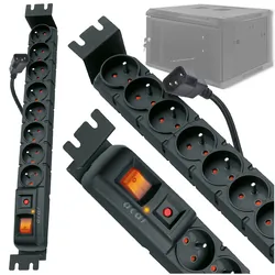 Listwa zasilająca filtr przeciwzakłóceniowy ACAR S8 FA do szafy RACK IEC 5m 8 gniazd