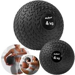 Mała piłka lekarska do ćwiczeń rehabilitacyjna Slam Ball 23cm 4kg REBEL ACTIVE