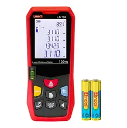 Miernik dalmierz laserowy LM100  100 metrów zasilany baterią + baterie + etui