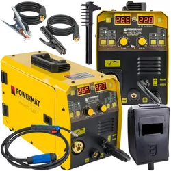 Migomat spawarka inwertorowa 220A Powermat PM-IMGTS-220L duży zestaw