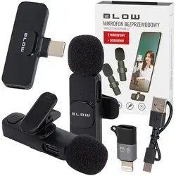 Mikrofon bezprzewodowy do smartfona USB-C BLOW zestaw 2 szt