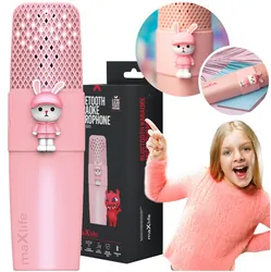Mikrofon z głośnikiem Bluetooth Animal Maxlife MXBM-500 - różowy