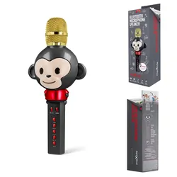 Mikrofon z głośnikiem bluetooth dla dzieci Forever Animal małpka - czarny - AMS-100 - PROMOCJA