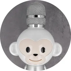 Mikrofon z głośnikiem bluetooth dla dzieci Forever Animal małpka - srebrny/biały - AMS-100