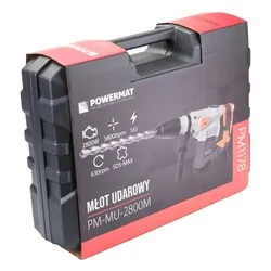 Młot udarowy z funkcją wiercenia 18J SDS-MAX 2800W Powermat PM-MU-2800M   walizka