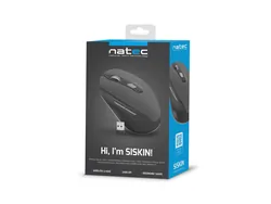Mysz bezprzewodowa NATEC SISKIN optyczna 2400DPI z cichym klikiem - czarna