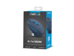 Mysz bezprzewodowa NATEC SISKIN optyczna 2400DPI z cichym klikiem - niebieska