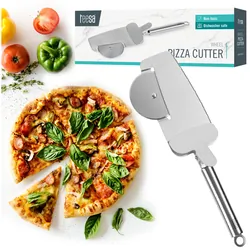 Nóż do pizzy Teesa z tarczą tnącą, zębami tnącymi brzegi oraz łopatką z zaciskiem