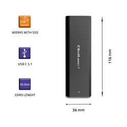 Obudowa kieszeń do dysków M.2 SATA NGFF Qoltec USB-C
