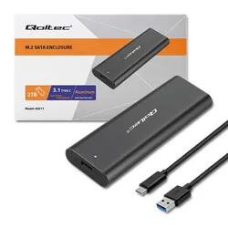 Obudowa kieszeń do dysków M.2 SATA NGFF Qoltec USB-C