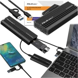 Obudowa kieszeń NV2270 na dysk M.2 SSD SATA NVMe Qoltec USB-C
