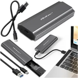 Obudowa kieszeń NV2271 na dysk M.2 SSD SATA NVME Qoltec USB-C
