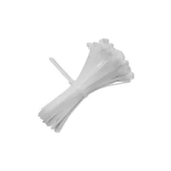 Opaski zaciskowe wielorazowego użytku trytytki odpinane 7.2x250mm 100 szt. białe