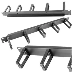 Organizer kabli LANBERG do szafy RACK 19" 1U z 5 plastikowymi uchwytami typ B czarny