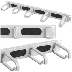 Organizer kabli LANBERG do szafy RACK 19" 1U z 5 uchwytami panel szczotkowany typ B szary